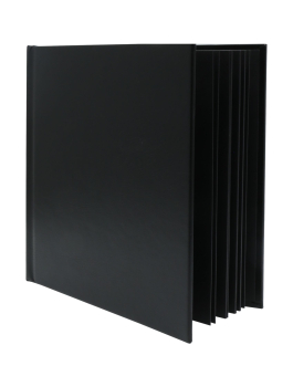 Fotoalbum zwart leder,met zwart karton,20 bladzijden A66DF2 20SI
