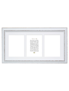 witte fotokader met passe-partout voor 3 foto's