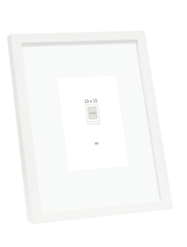 Basic, wit hoog profiel in hout met passepartout