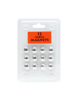 12 magneten zilver,blister S328B3 