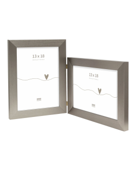 Tweeluik in zilverkleur voor een horizontale en een verticale foto