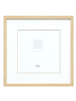 Fotokader in naturelle houtkleur met passe-partout
