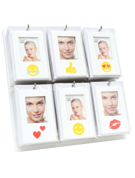 Display met 36 mini-frames met emoticon, met voet en magneet S59KL6 