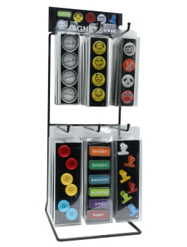 Magneten in blister, verschillende thema's, op display, 48 blisters - 240 magneten S65CB3 