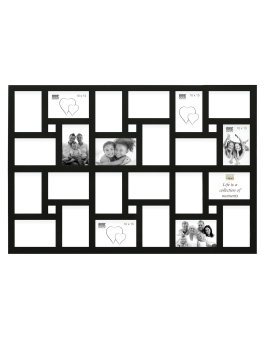 Collage fotolijst XL in zwart voor 24 foto's S65SP2 