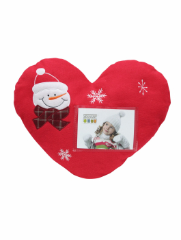 kerstkussentje, hartvorm (foto 8,5x11,5) - (37x34cm) S67HC4 