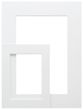 wit, passepartout         karton met uitsnit
